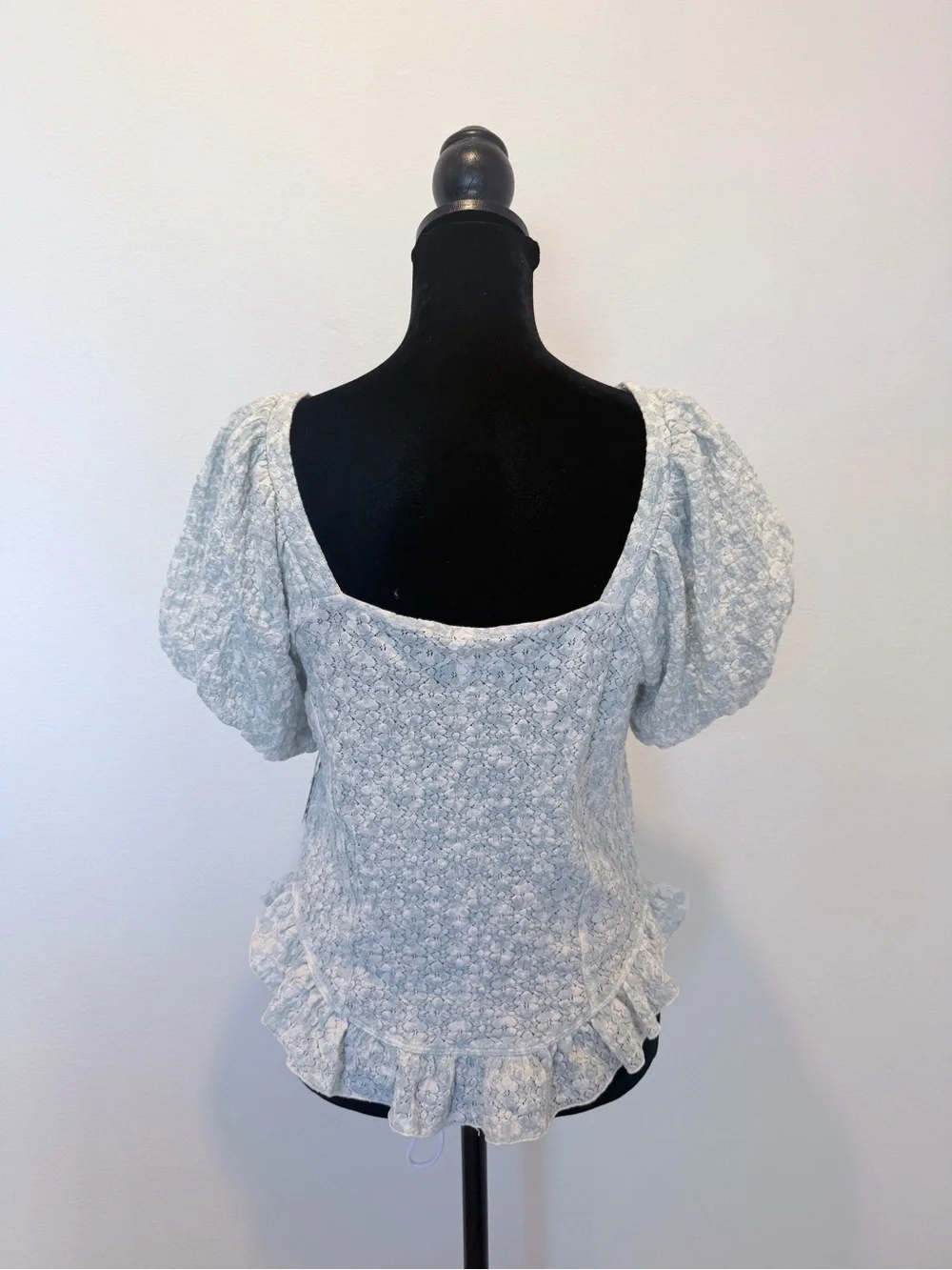 Light Blue Lace Peekaboo Crop Top